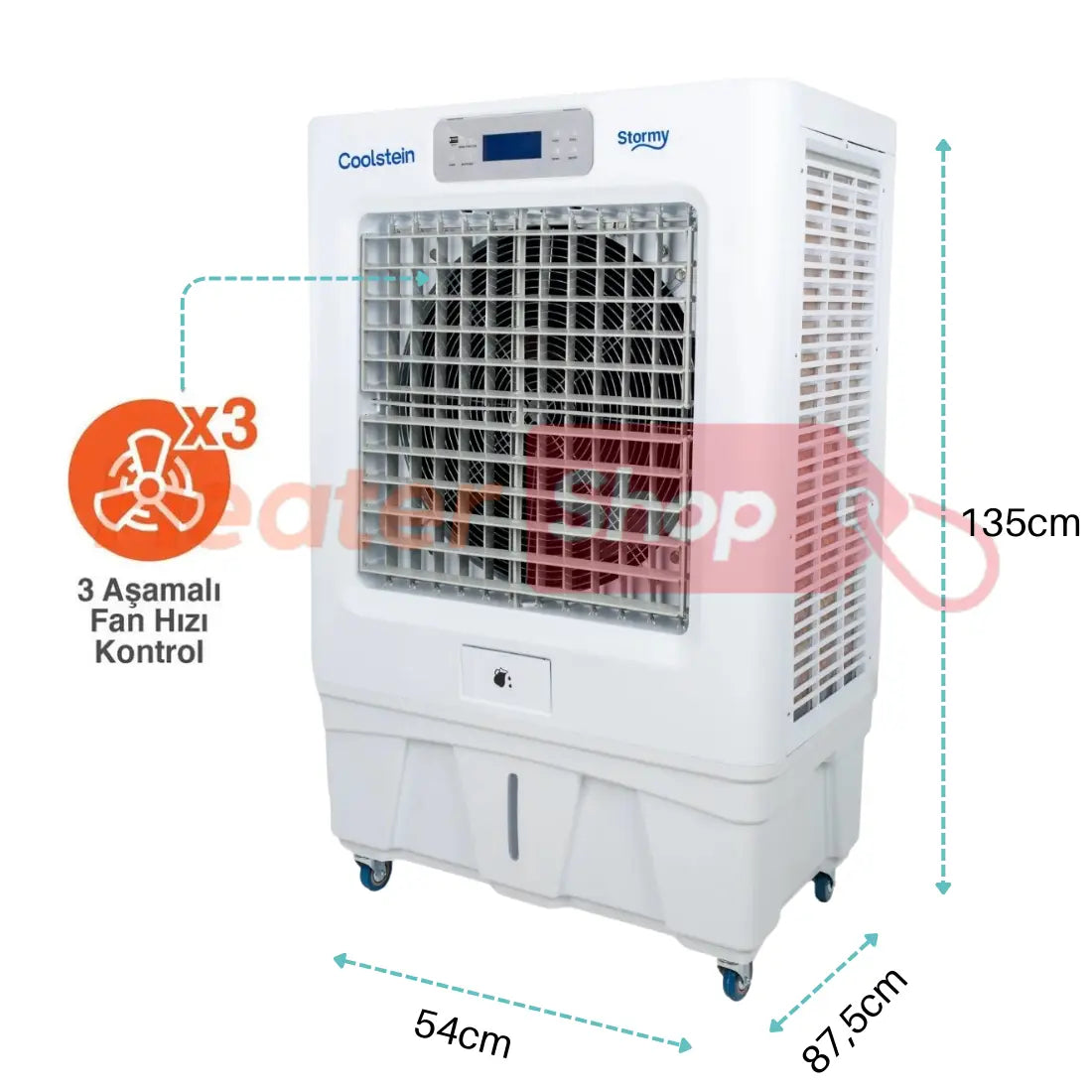 Kabel Coolstein Stormy Evaporatif Soğutucu Portatif Sulu Klima Heater Shop