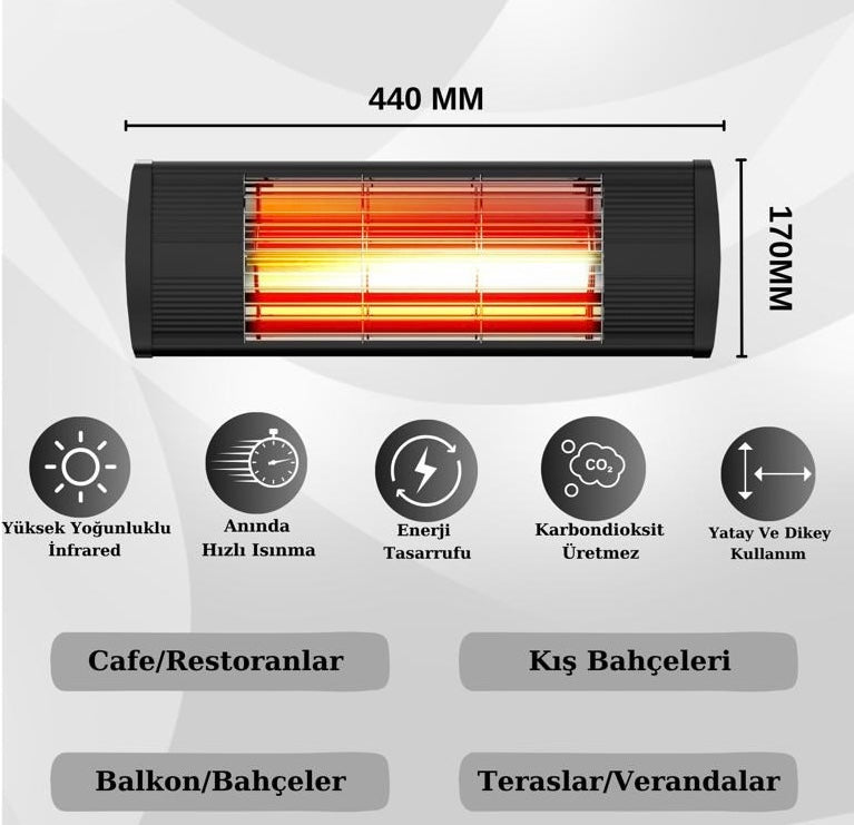 Supreme Elektrikli İnfrared Isıtıcı 2000 Watt