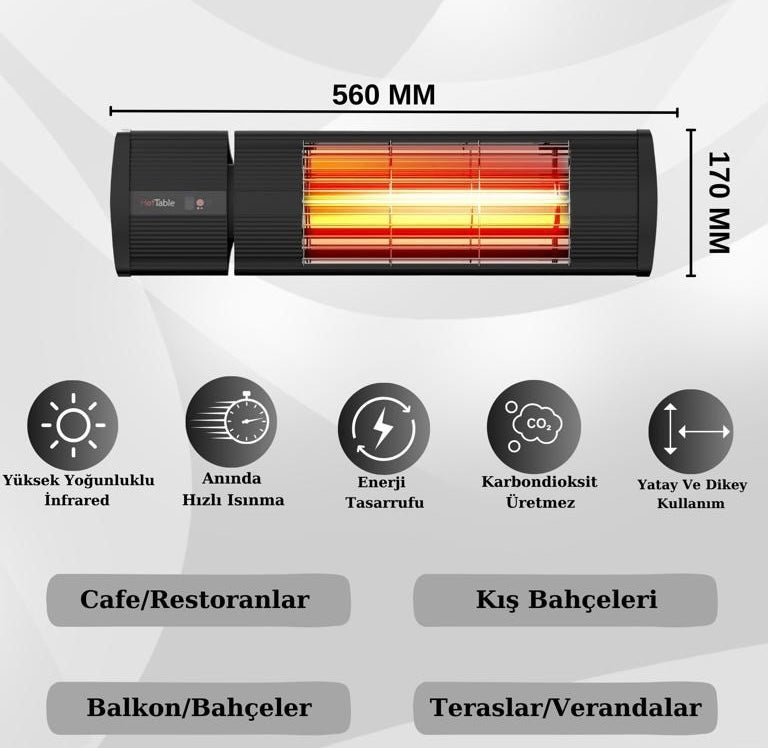 Supreme Plus Elektrikli İnfrared Isıtıcı 2000 Watt (Kumandalı)