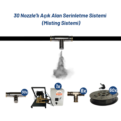 30 Nozzle’lı Açık Alan Serinletme Sistemi (Misting Sistemi)