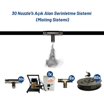 30 Nozzle’lı Açık Alan Serinletme Sistemi (Misting Sistemi) Heater Shop