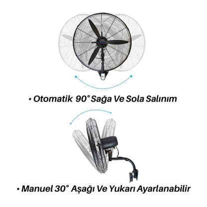Sanayi Tipi Vantilatör Uzaktan Kumandalı Endüstriyel Fan 65 Cm (26 İnç)