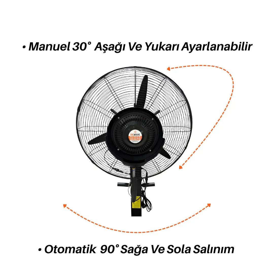 İkmak IKMVA-650 Buharlı Sanayi Tipi Ayaklı Vantilatör Sulu Sistem Ayaklı Endüstriyel Fan (Ayaklı Sulu Vantilatör) Heater Shop