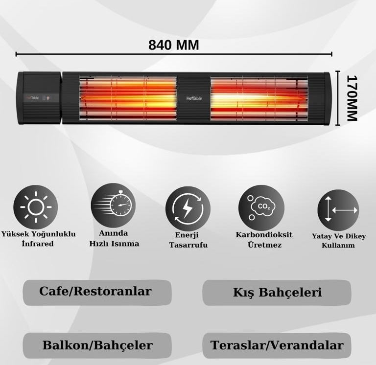 Supreme Plus Elektrikli İnfrared Isıtıcı 3000 Watt (Kumandalı)